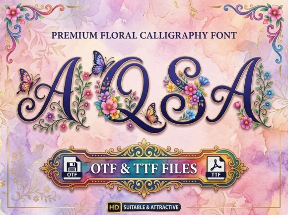Aqsa: A Floral Calligraphy Font That Brings Your Garden to Life
