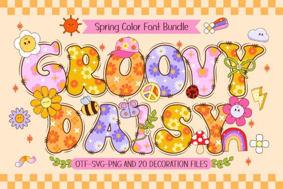 Groovy Daisy: A Burst of Retro Floral Charm for Your Projects