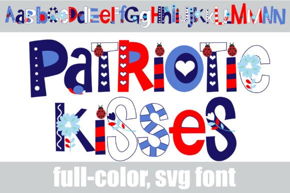 Patriotic Kisses: A Font Bursting with Whimsical Illustrations