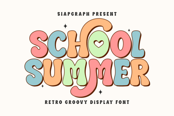 School Summer: A Groovy Display Font for Creative Projects