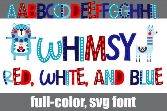 Whimsy Red, White, and Blue: A Folk Art Font with Heart